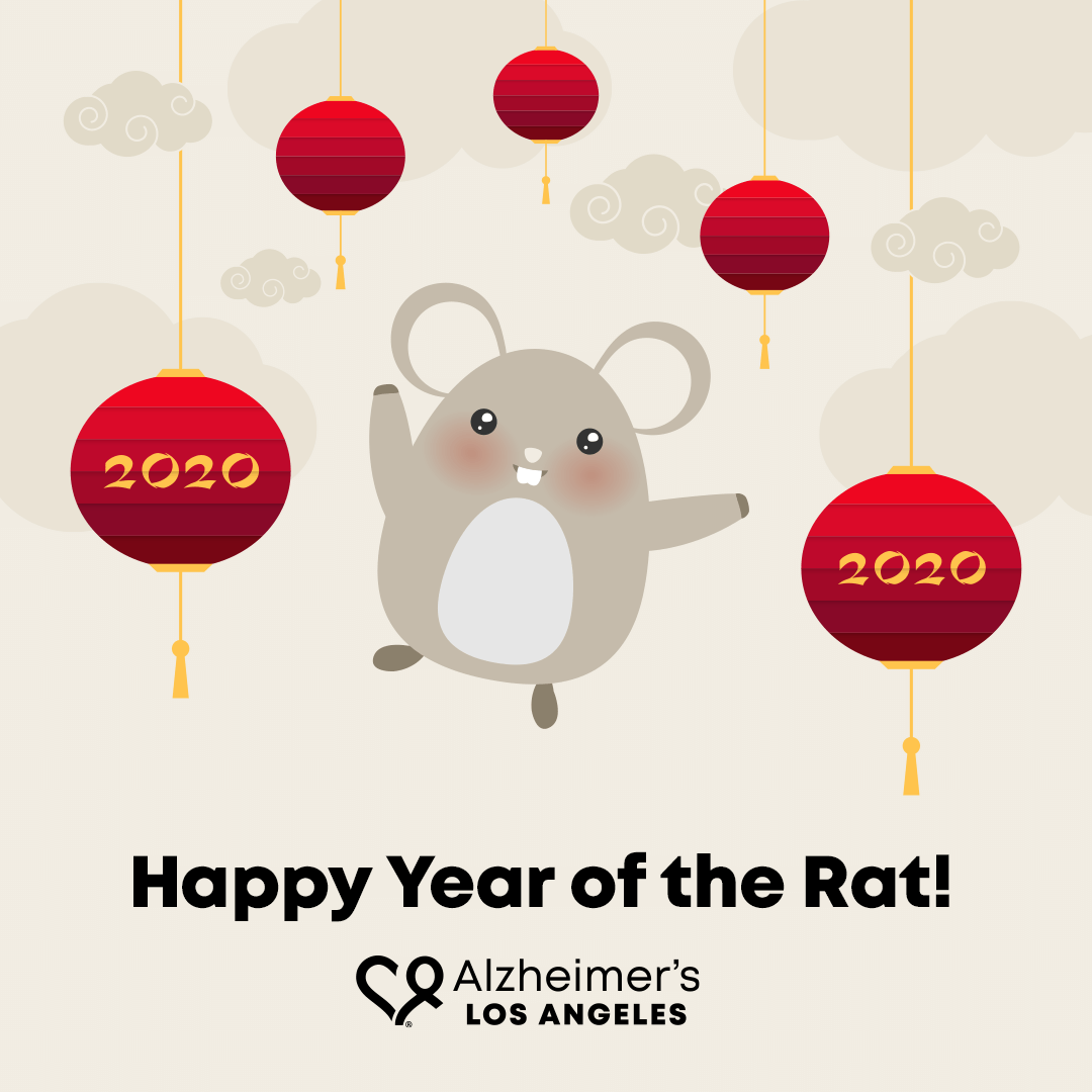 Happy Year of the Rat cartoon