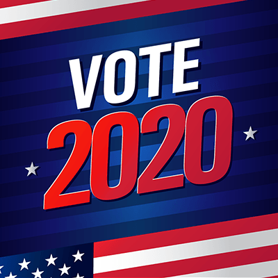 American flag + vote 2020
